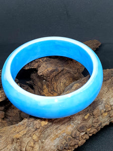 Round Edge Bangle - Blue and White