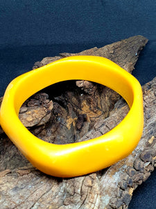 Small Organic Bangle - Mustard Yellow