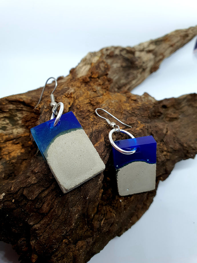 Rectangle Earrings - Resin & Concrete